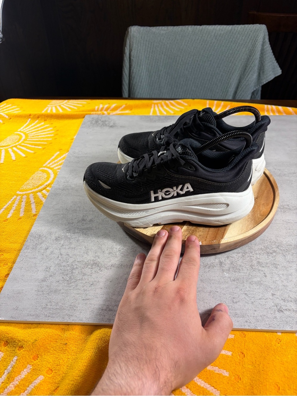 Hoka Women’s Black Athletic Running Shoes with White Midsole